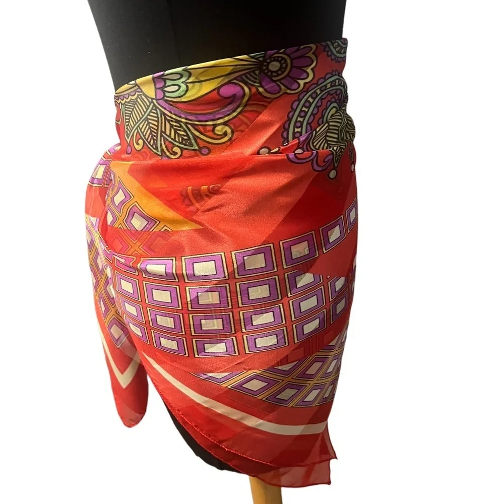 Unbranded‎ Floral Muti Geometric Paisley Square Scarf